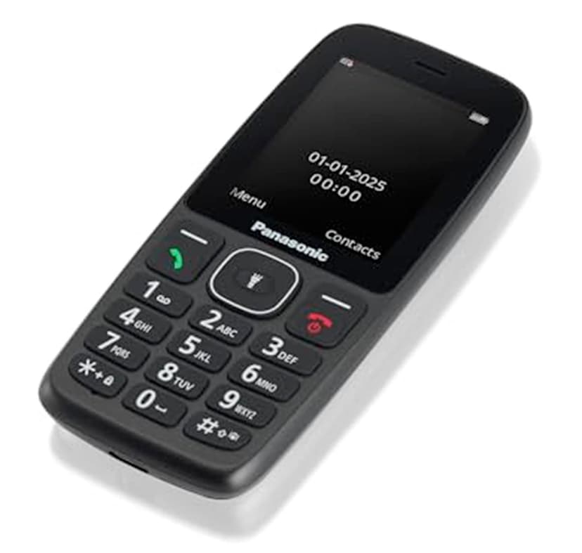 Panasonic KX-TF400EXB Téléphone à Touches 4G Facile à Utiliser, Volte, autonomie fiable Jusqu’à 280 Heures en Mode Veille, Charge USB-C, écran de 2,4 Pouces, Bluetooth, résistance à l’Eau IP44, Noir - 1
