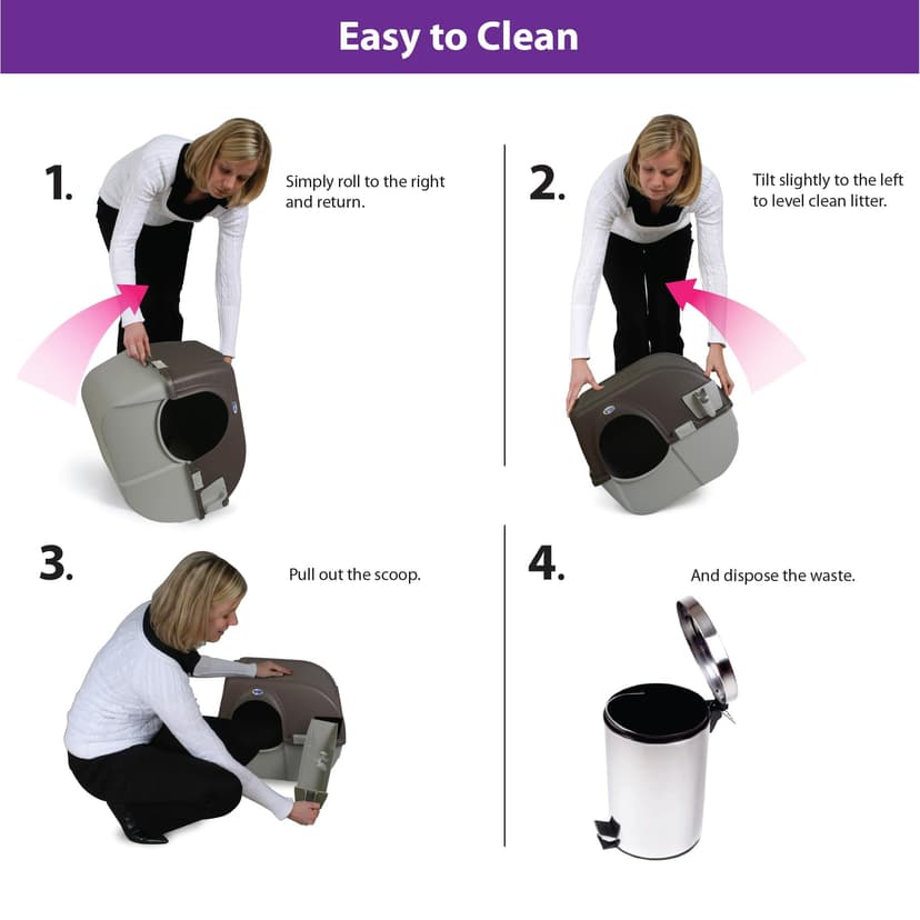 Omega Paw Premium Roll 'n Clean Litter Box Large,Cat, Peral Blue (PR-RA20-1) - 2