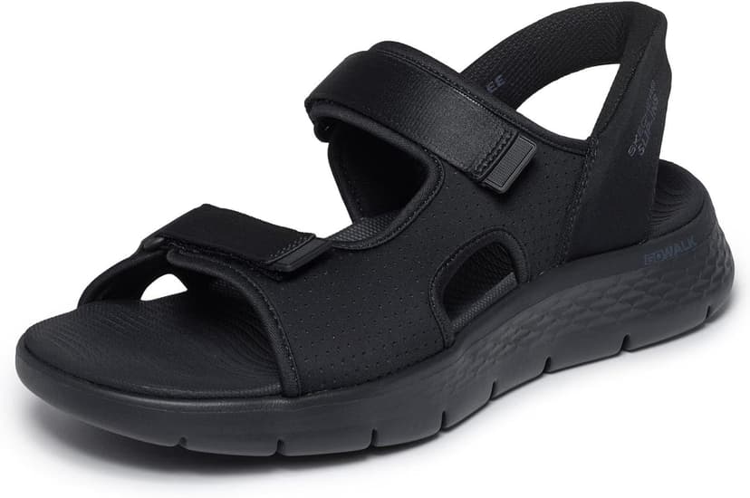 Skechers Homme Hands Free Slip-ins Go Walk Flex Easy Entry Sandal Sport, Black and Lime Textile, 48 EU - 1