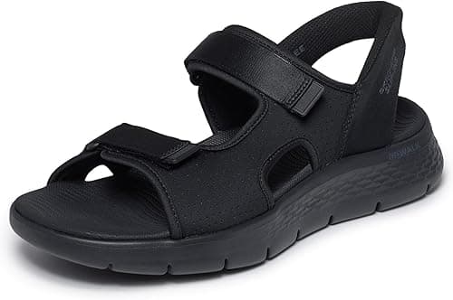 Skechers Homme Hands Free Slip-ins Go Walk Flex Easy Entry Sandal Sport, Black and Lime Textile, 48 EU