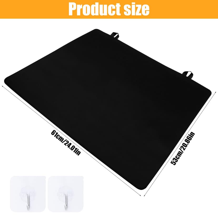 NVGFTG Hob Cover 62 × 53 cm Hob Cover One Piece Kitchen Cover Plate with Hook Hob Cover Plate for Ceramic Hob Cover Hob Induction Protective Mat Black - 2
