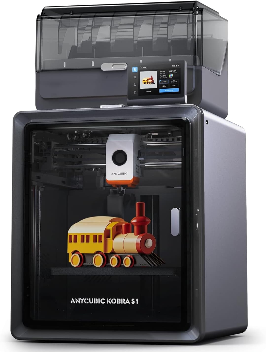 Anycubic Kobra S1 Combo Impresora 3D, Impresora FDM Multicolor, Alta Velocidad 600mm/s, Construcción CoreXY Cerrada, Secado Activo, LeviQ 3.0, Compatible para Filamento PLA/PLA+/PETG/ASA/ABS
