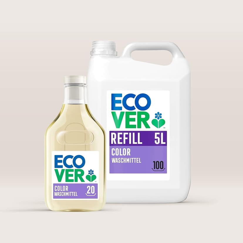 Ecover Detergent Colour Refill Pack Liquid with Apple Blossom and Freesia Scent, 100 Washes, 1 x 5 L - 5