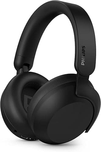 Philips TAH8000EBK/00 Casque Bluetooth Supra-auriculaire sans Fil – réduction du Bruit, 70 h d’autonomie, Compatible avec l’Assistant Vocal, idéal pour Les Voyages – Noir