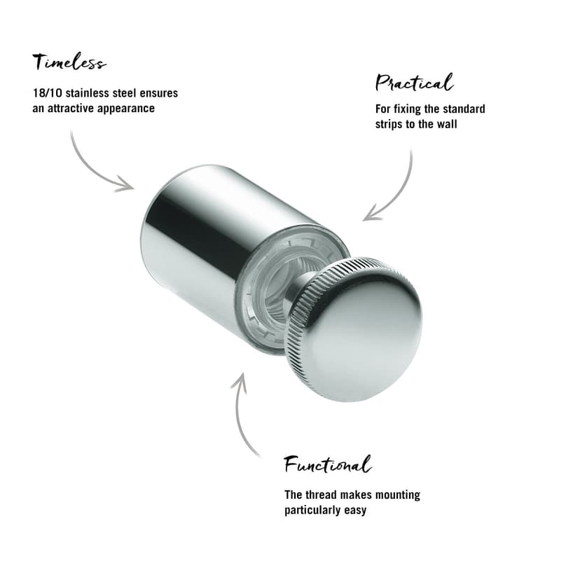 Rosle Stainless Steel Wall Attachment with Cap, 2.2 cm - 6