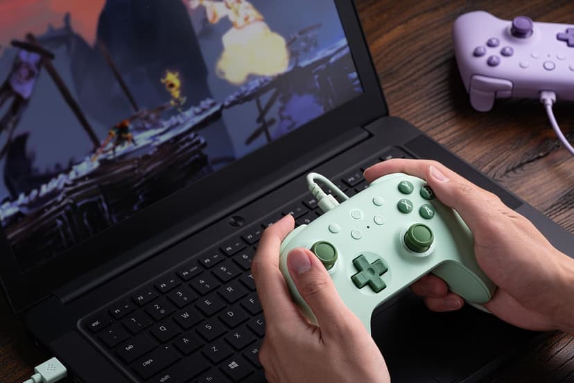 8Bitdo Ultimate 2C Wired Controller for Windows PC and Android, with 1000Hz Polling Rate, Hall Effect Joysticks and Hall Triggers, and Remappable L4/R4 Bumpers (Green) - 2