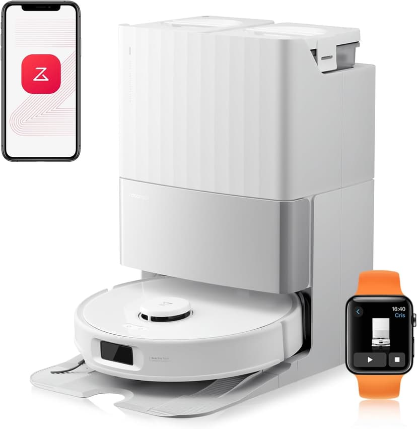 roborock Qrevo Edge S5A Robot Vacuum Cleaner with Mop Function, Dual Anti-Tangle System, 18,500 Pa, FlexiArm Design Edge Cleaning, Heatable Mop, 75°C Hot Water Mop Wash (White) - 1