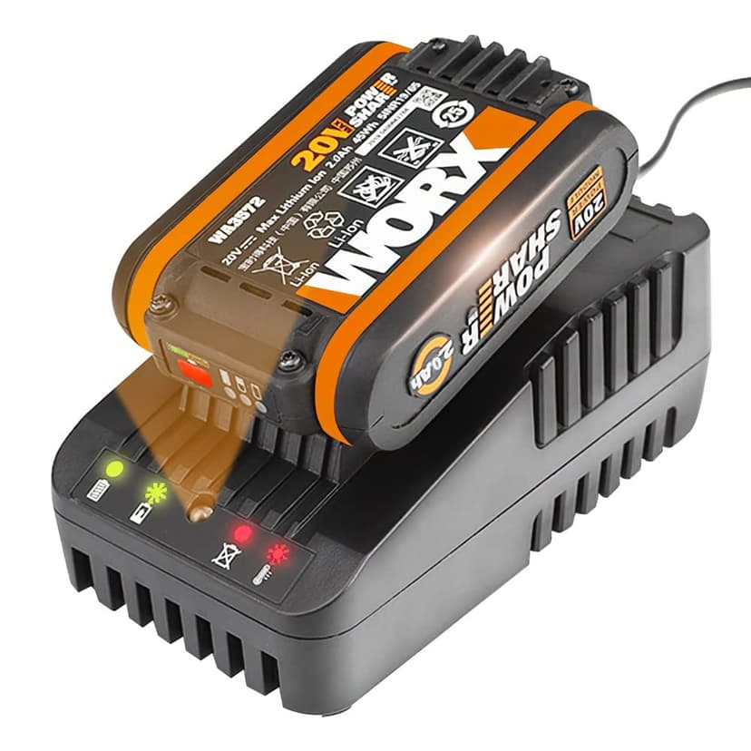 Worx Battery Charging Station for Powershare Batteries/Fast Battery Charger., WA3601 40W, 20V - 2