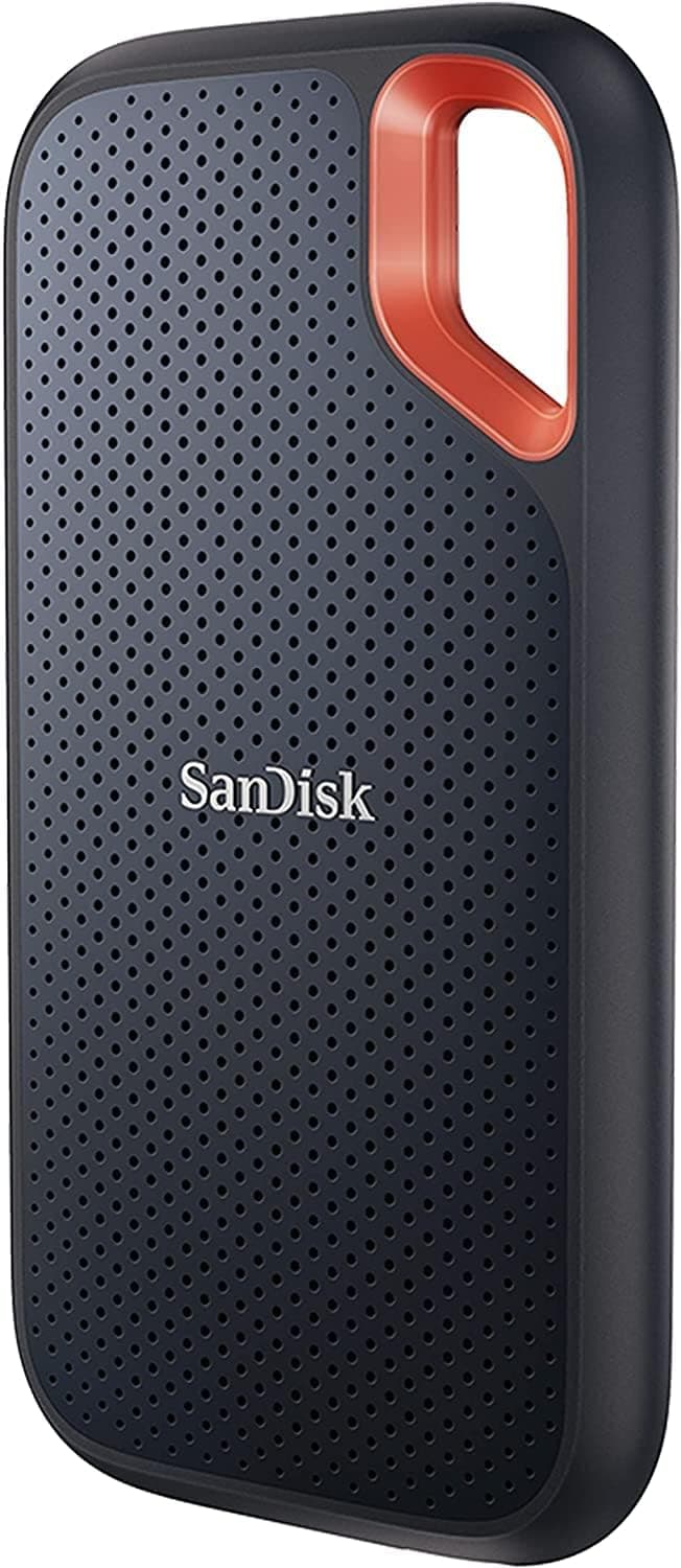 SANDISK Extreme Portable SSD 2TB (up to 1050 MB/s read, 1,000MB/s write, NVMe SSD, USB-C, External Solid State Drive, IP65 rated for dust and water resistance, Updated Firmware) Black - 1