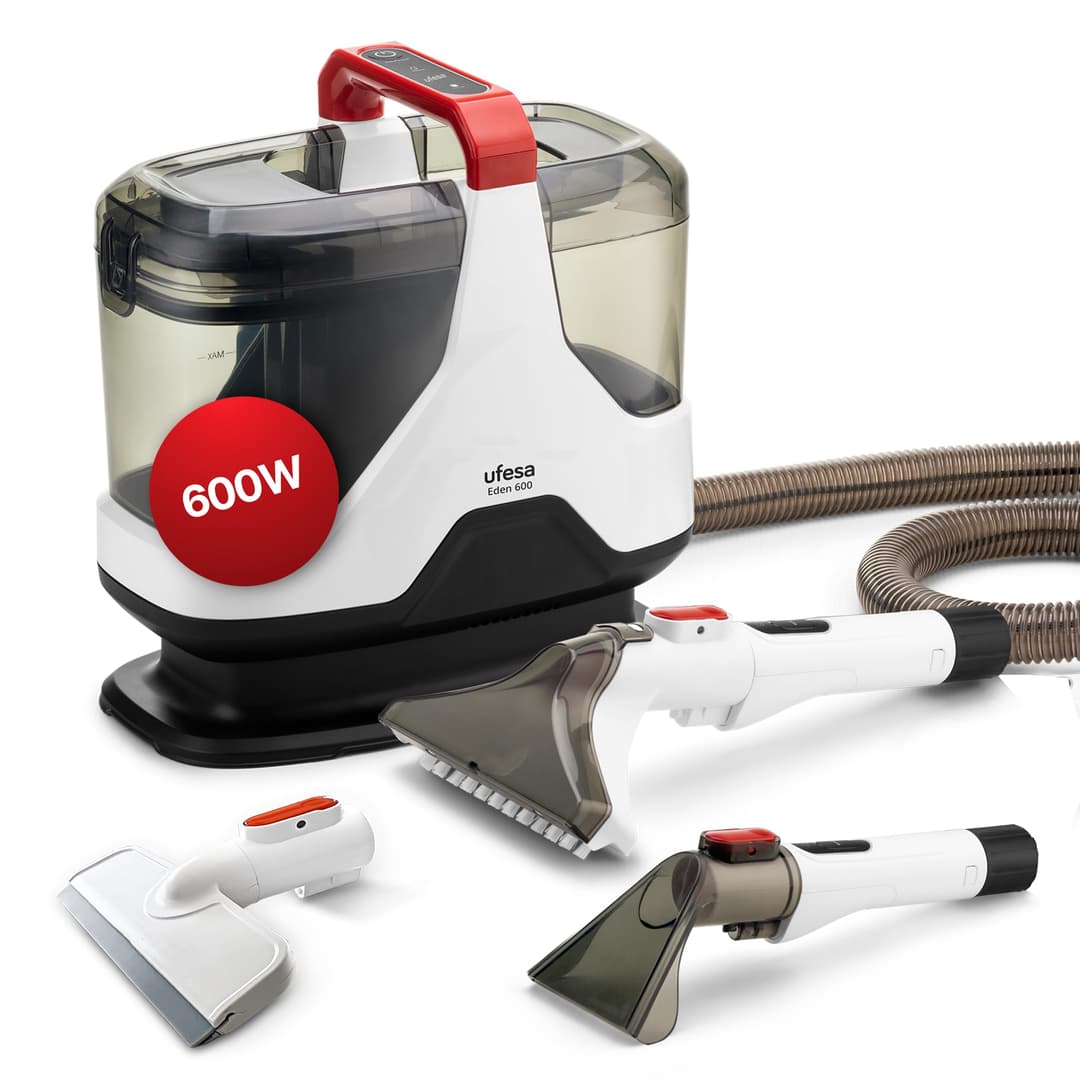 Ufesa Eden 600, Aspirateur à Eau pour Tissus d’ameublement, canapés, Voiture, Tapis et moquettes, Accessoire Nettoyeur de vitres, 600 W, aspirateur à Eau 15.000 KPa