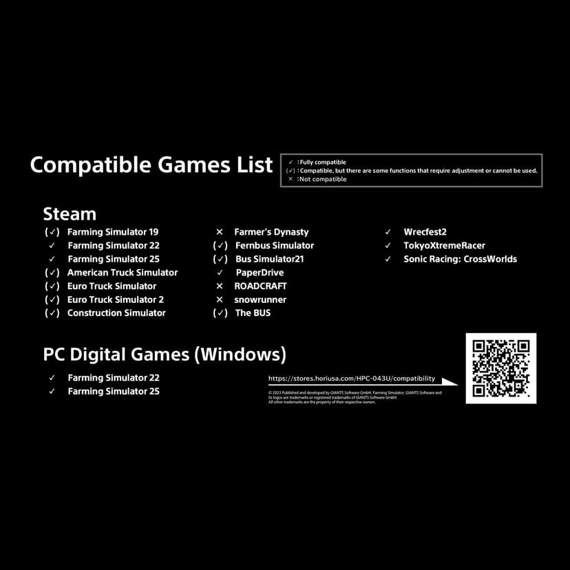 HORI Farming Vehicle Control System for PC (Windows 11/10) - 5
