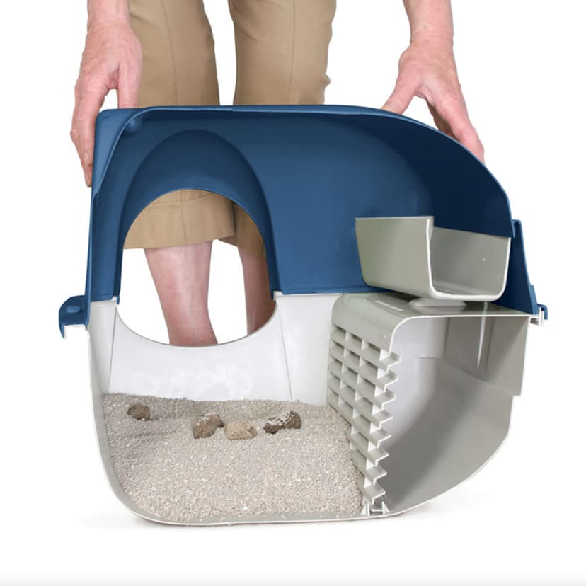 Omega Paw Premium Roll 'n Clean Litter Box Large,Cat, Peral Blue (PR-RA20-1) - 3
