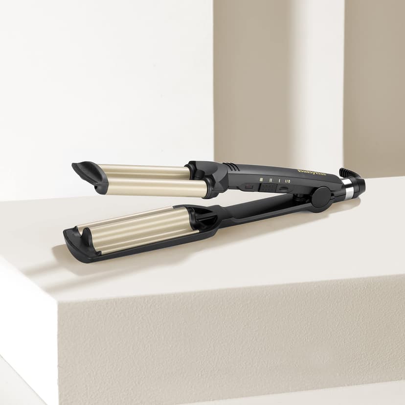 BaByliss Easy Waves - Effet wavy, Revêtement Titane-céramique, 3 réglages de température, Embouts thermorésistants, Doré & Noir, C260E - 7