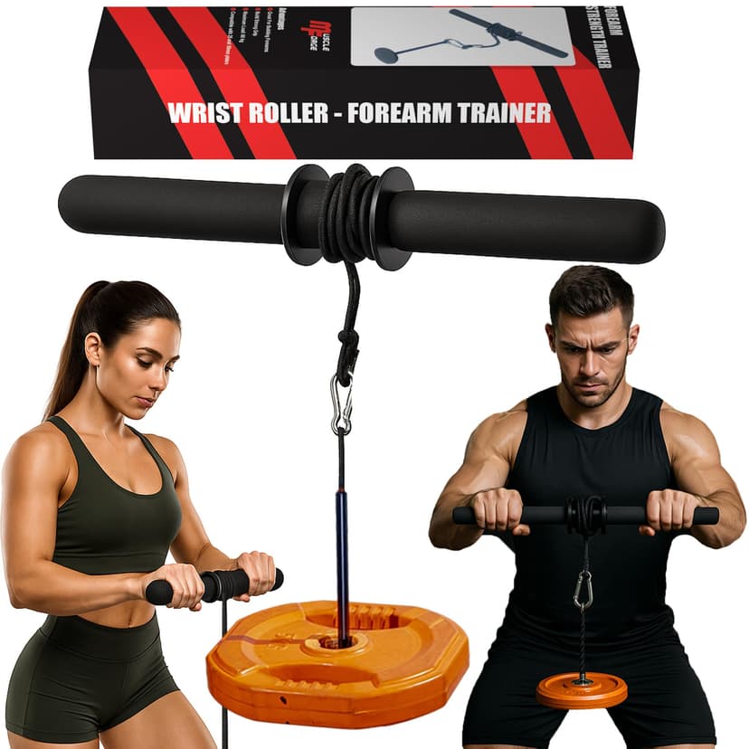 MuscleForge Wrist Roller Forearm Trainer up to 60KG load … - 1