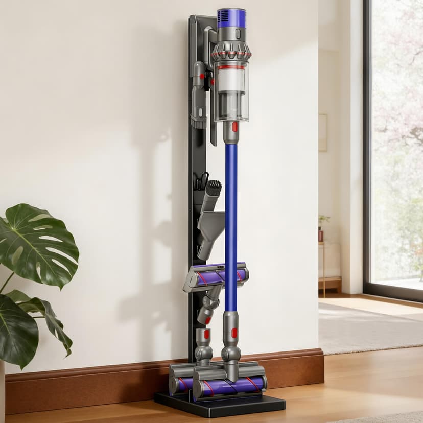 pickpiff Support pour aspirateur Dyson sur pied, compatible V15 V12 V11 V10 V8 V7 V6 / DC58 DC59 DC62 DC74 – rangement pour accessoires, gain de place, installation facile - 9