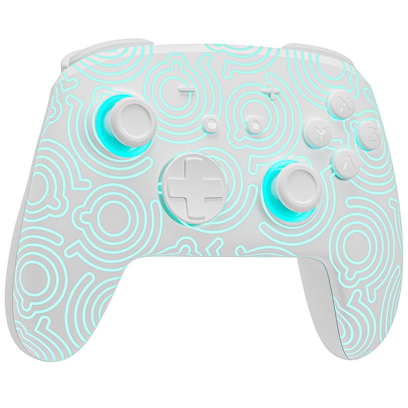 PALPOW Switch 2 Pro Controller, Wireless Switch Controller Compatible with Switch 2/OLED/Lite, Firefly LED Bluetooth Gamepad with Hall Effect/7 RGB Colors/Back Buttons/Turbo/Motion Control - White - 1