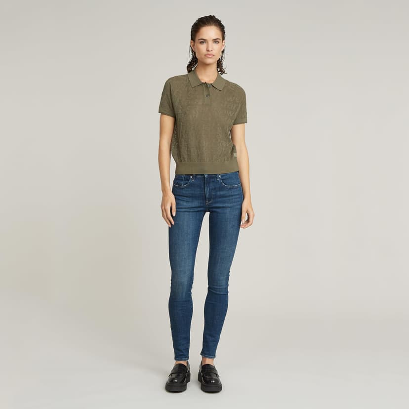 G-Star Women's Pointelle Lightweight Knitted Polo, Green (ensis green D26061-D166-6057), M - 3