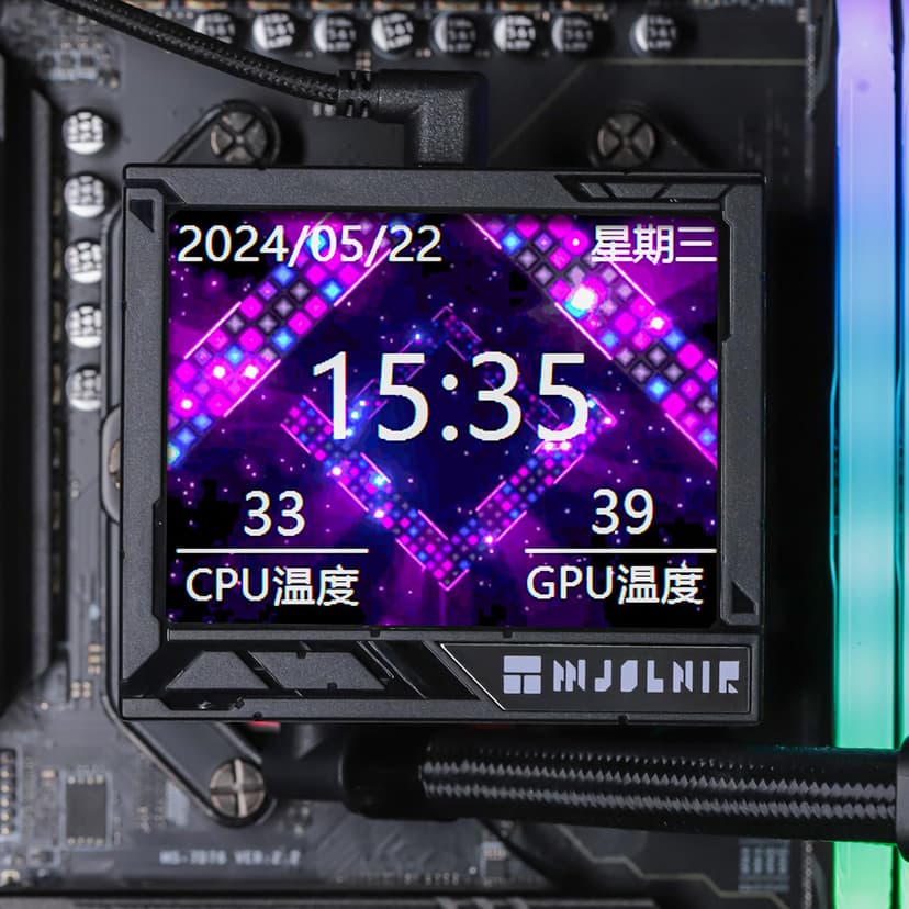 Thermalright Mjolnir Vision 360 ARGB Black-AIO CPU Liquid Cooler,Pantalla LCD IPS con resolución 320 * 240,para AM4/AM5 y LGA1700/1851,'3.5 inch'Pantalla LCD con imán para imágenes - 6