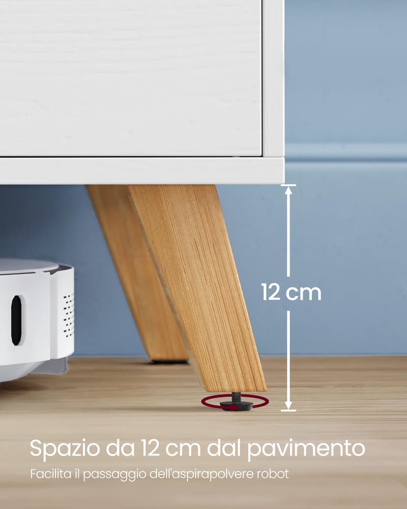 VASAGLE TV Stand Unit, Entertainment Center with Adjustable Shelf, for 65 Inch TVs, 147 cm Long Media Console Table, Transitional Style, for Living Room, Bedroom, Natural Oak and Cream White LTV556Y01 - 7