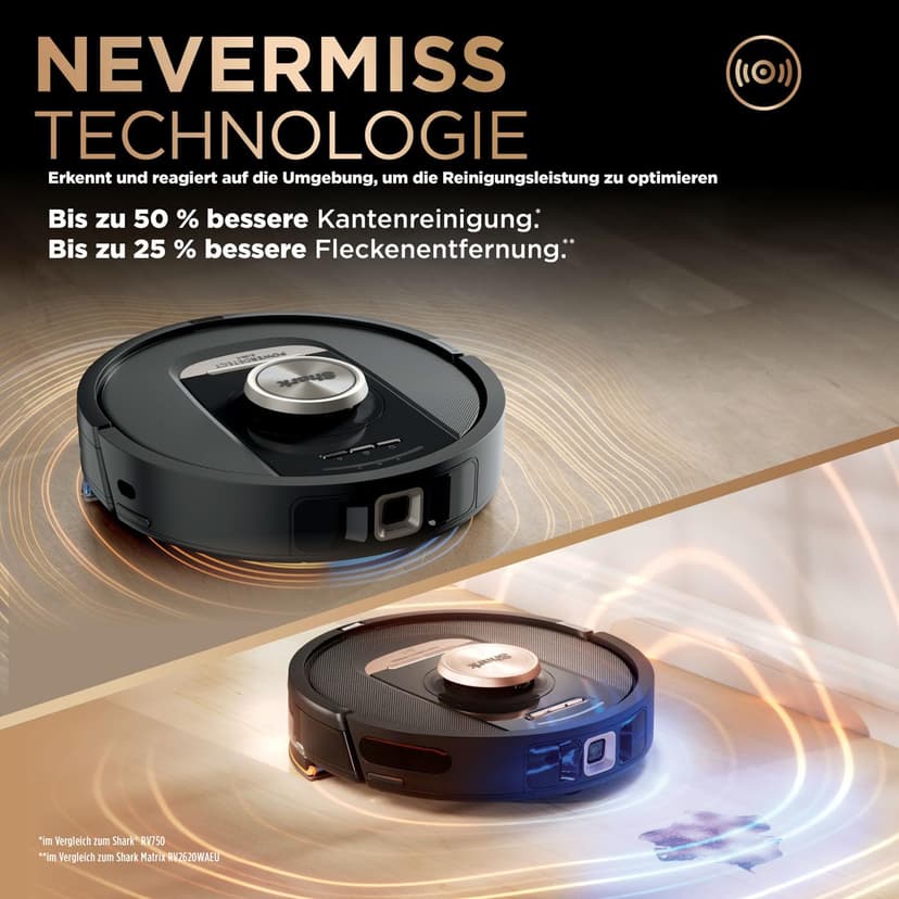 Shark PowerDetect 2-in-1 Robot Vacuum and Mop, NeverTouch Pro Base with Auto Cleaning, Charging and Emptying, 60 Days, 3D Navigation and LiDAR, NeverStuck, WiFi/App, Black, RV2800ZEEU - 4
