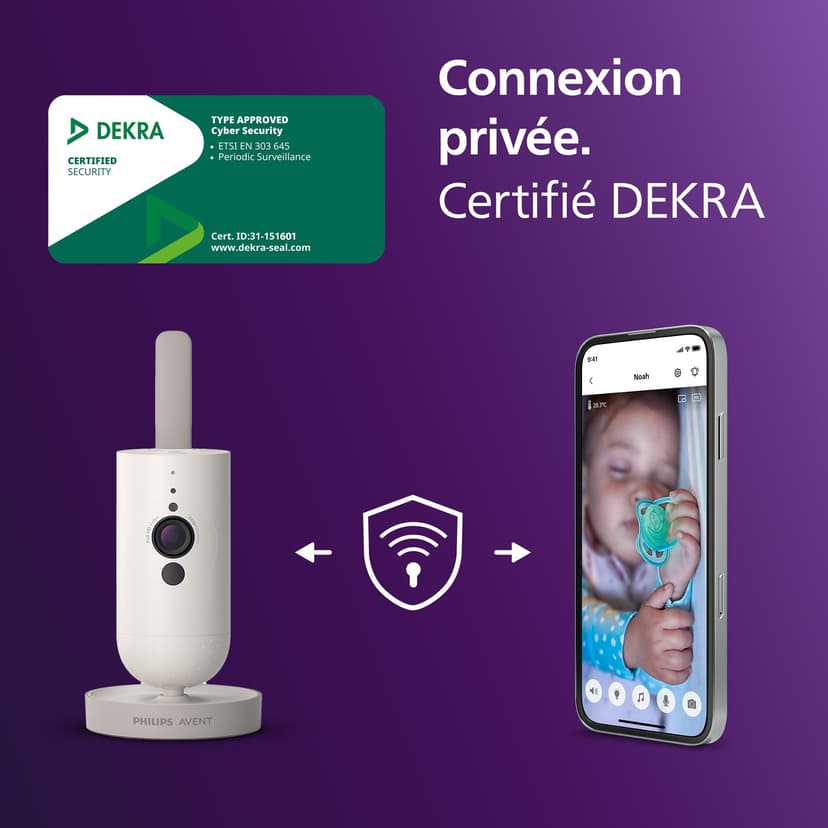 Philips Avent Connected Baby Monitor with Wi-Fi, HD Camera, Infrared Night Vision, Crying Detection, Two-Way Audio, 12 Hours Playtime, Model SCD951/26 - 8
