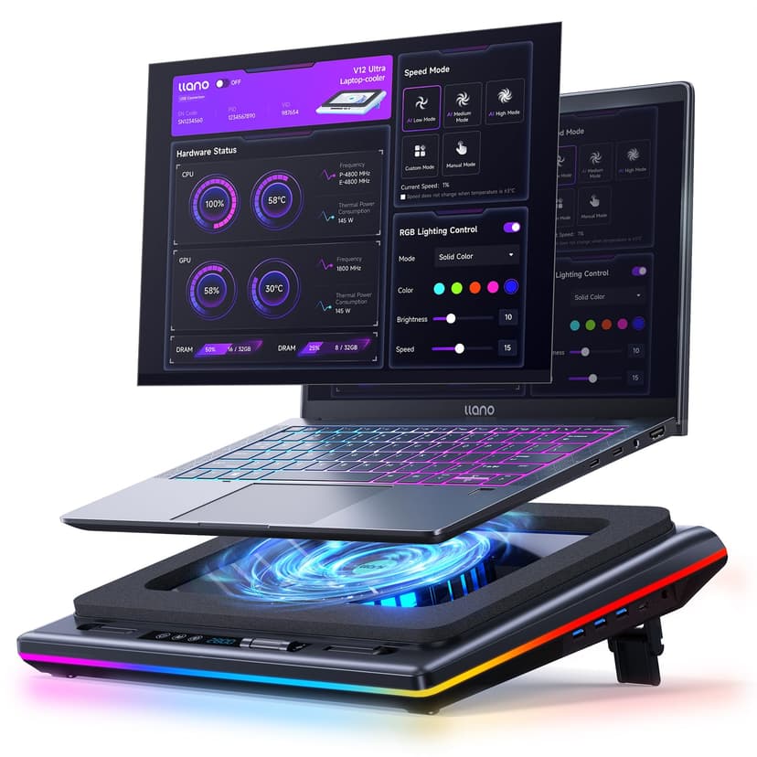 llano V12 Ultra Refroidisseur d'Ordinateur Portable avec … - 1