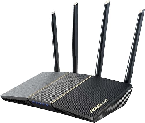 ASUS RT-AX57 - Routeur Wi-FI 6 AX3000, Double Bande, Routeur Extensible, OFDMA, MU-MIMO, Sécurité AiProtection par TrendMicro, Adaptive QoS, Connexion Mobile 4G et 5G