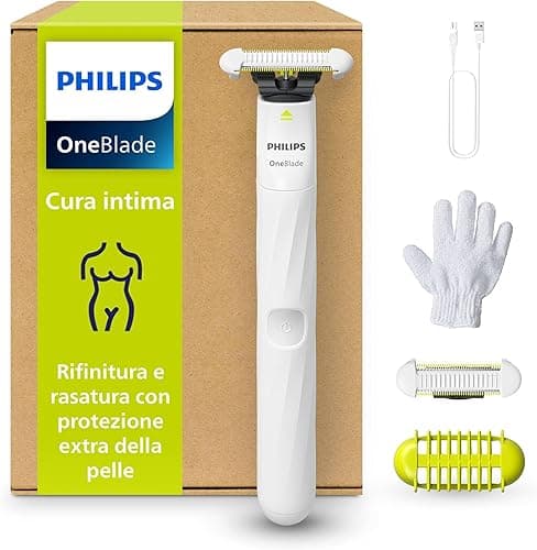 Philips OneBlade Intimate, Designed for Pubic Grooming, Trim & Shave with Extra Skin Protection, Close & Comfortable Results - not Completely Bare, Model QP1924/28