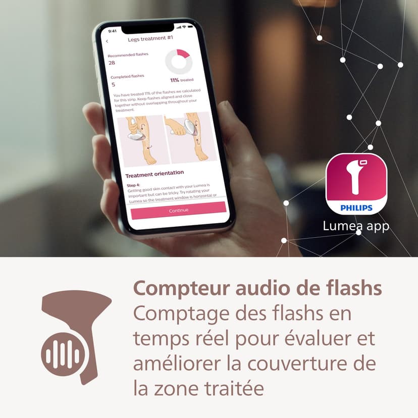 Philips Lumea série 9900 - épilateur à lumière pulsée, alternative à l'épilation laser, SenseIQ et SkinAI, 2 embouts pour le corps et le visage, BRI950/02 - 6