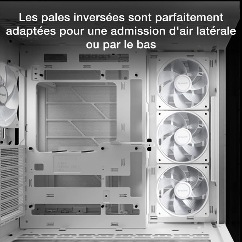 be quiet! Light Wings LX 120mm PWM Reverse White Fan, Optimized and Reversed Blades, ARGB LEDs, Extraordinary Air Pressure, Ideal as Side or Bottom Intake, Illuminated Hub, Frosted Blades - 3