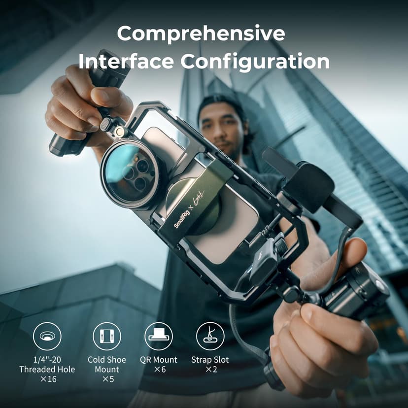 SMALLRIG x Brandon Li All-in-One Mobile Video Kit, Universal Quick Release Phone Video Rig Kit for iPhone for SamSung for Pixel, with 67mm VND Filter Wireless Rotatable Handles for M.2 SSD - 4596 - 8