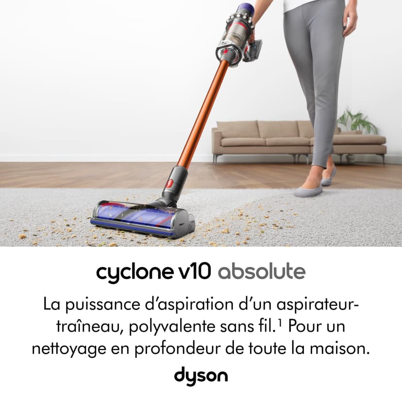 Dyson Cyclone V10 Absolute Cordless Vacuum Cleaner (Nickel / Copper) - 2