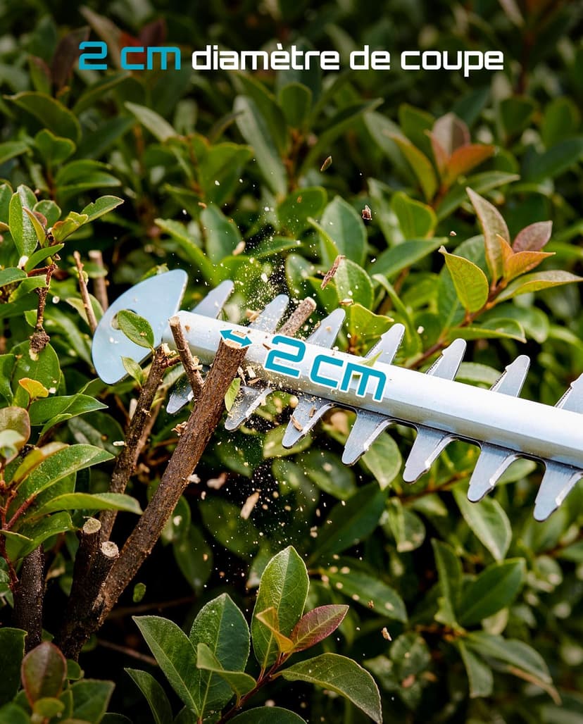 SEESII Telescopic Hedge Trimmer Battery 20 Inches, Lightweight 3.9 kg for Elderly and Women, 4.4 m Reach, 600 W Motor with 2 x 4.0Ah Batteries, Adjustable Head 135°, Electric Hedge Trimmer for High - 3