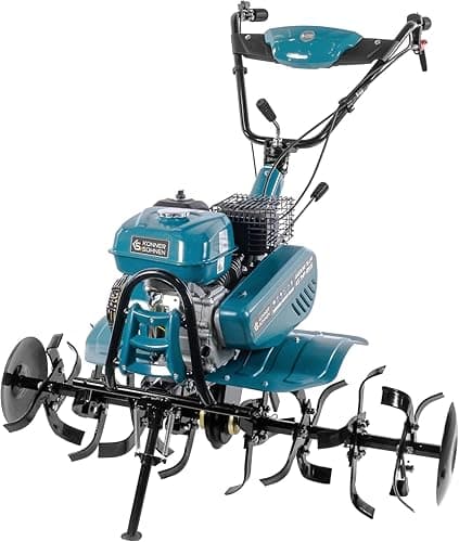Könner & Söhnen KS 7HP-950S Petrol Garden Tiller, Chain Drive, Forged Reciprocator, 2 Forward Gears, Reverse Gear, 108 cm Working Width, ≤ 31 cm Working Depth, 7.0 HP Cultivator
