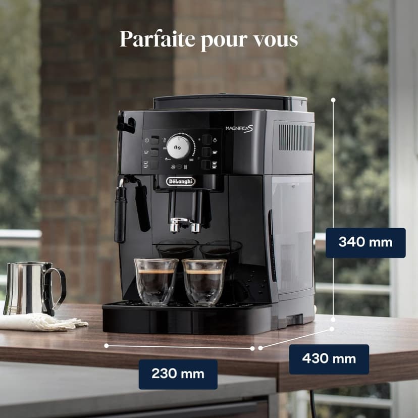 De'Longhi Magnifica S ECAM11.112.B, Kaffeevollautomat mit Milchaufschäumdüse für Cappuccino, mit Espresso Direktwahltasten und Drehregler, 2-Tassen-Funktion, Schwarz - 9