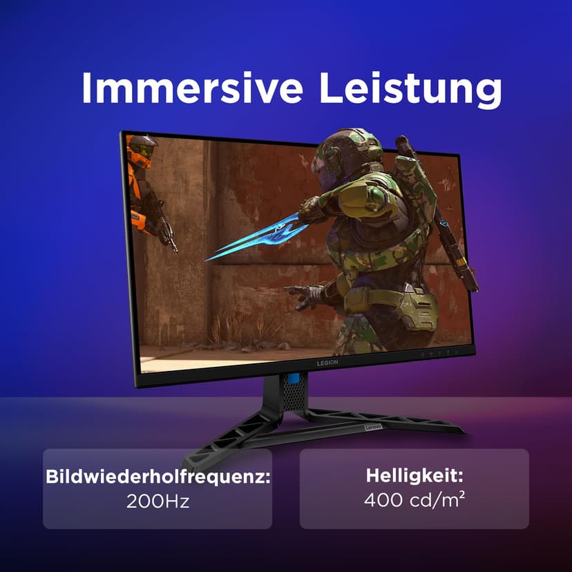 Lenovo Legion R27qe Gen 2 27" QHD WLED Gaming Monitor 2560 x 1440-16:9-200Hz IPS Panel 0.5ms Response Time HDMI DisplayPort TÜV Eye Comfort Protection Black 5.9kg - 7