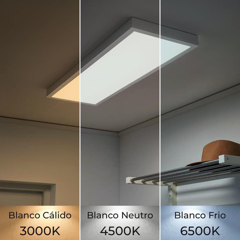 LED ATOMANT LED Ceiling Panel Surface 120 x 30 cm 48 W, CCT (Warm, Neutral and Cool White Colour Selector), 5000 Lumens, Driver Included - 3
