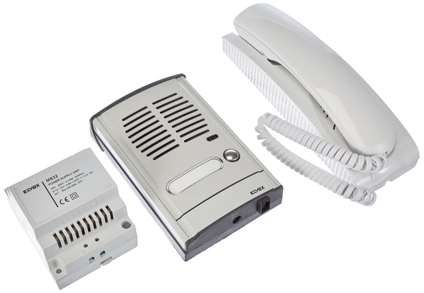 VIMAR 885G Intercom System, Door Entry Kit for One-Family, with 4+1-Conductor Connection, Contains Cover Plate with 1 Button, Electronic Unit, Wall-Mounted Interphone, Transformer, white - 1