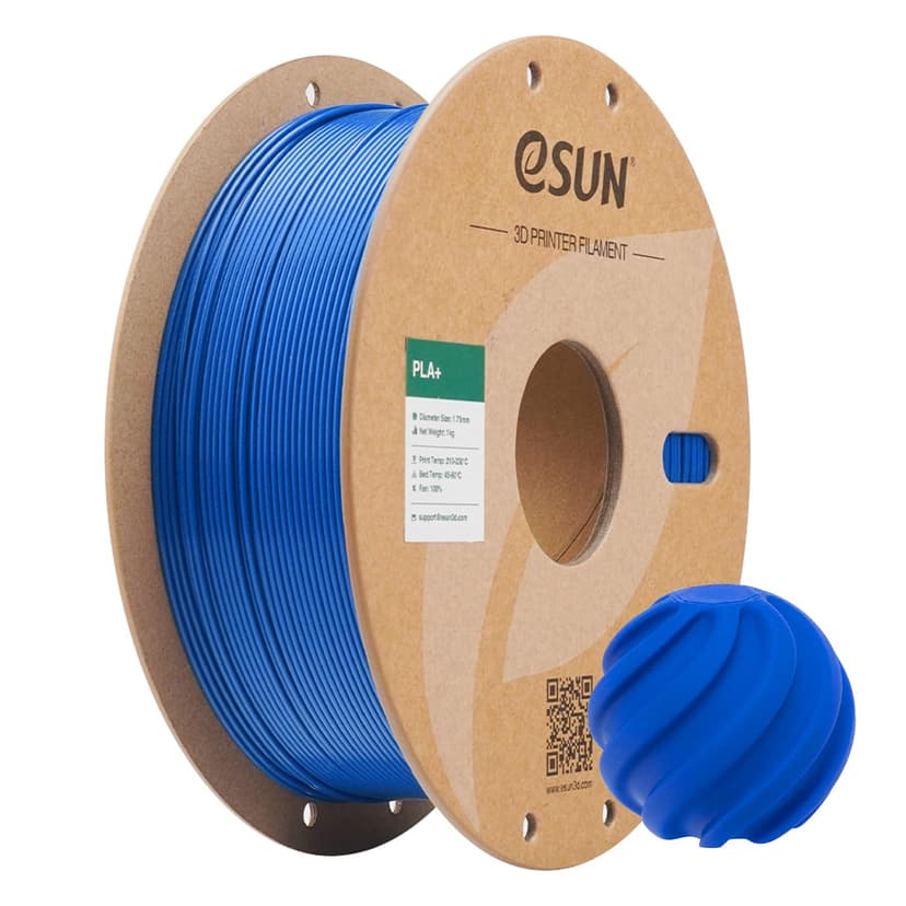 eSUN PLA+ Filament 1.75mm, Enhanced Toughness 3D Printer Filament PLA Plus, Dimensional Accuracy +/- 0.03mm, 1KG Spool (2.2 LBS) 3D Printing Filament for 3D Printers, Blue - 1