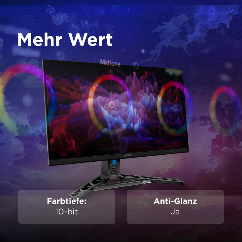 Lenovo Legion R27qe Gen 2 27" QHD WLED Gaming Monitor 2560 x 1440-16:9-200Hz IPS Panel 0.5ms Response Time HDMI DisplayPort TÜV Eye Comfort Protection Black 5.9kg - 9