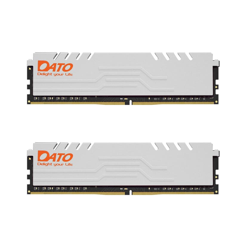 DATO 32GB RAM (16GBx2), DDR4 3200MHz with Heatsink, PC4-25600 CL16 1.35V 288-Pin Non-ECC UDIMM, Desktop Memory Module for Gaming, Extreme White - 1