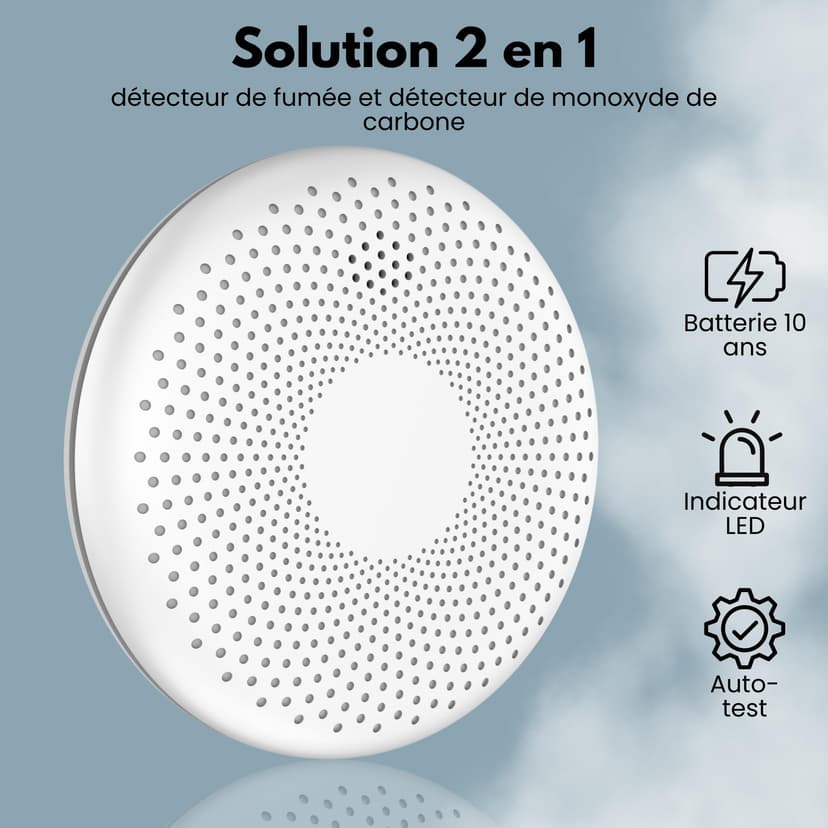 Aroha Smart Connect Smart WiFi Smoke and Carbon Monoxide Alarm - 10 Year Battery - Tuya & Smartlife - Combination Smoke Alarm & CO Detector - 3 set - 4