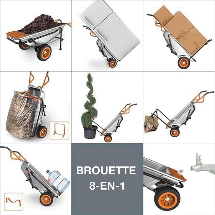 Worx Aerocart WG050 Multi Purpose Poly Barrow Sack Truck Pack of 1 - 2