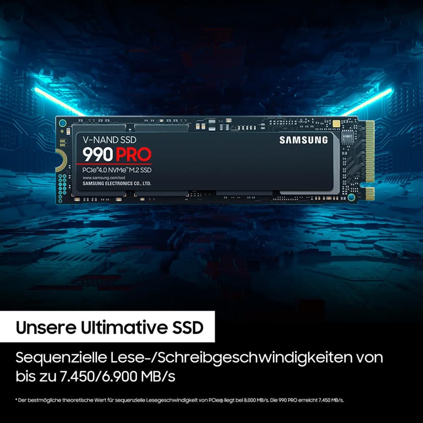 Samsung 990 PRO 1TB PCIe 4.0 (up to 7450 MB/s) NVMe M.2 (2280) Internal Solid State Drive (SSD) (MZ-V9P1T0BW) - 3