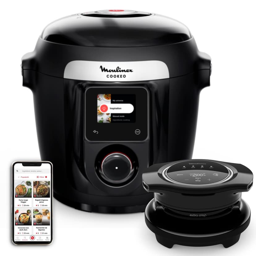 Moulinex Cookeo Wi-Fi with Extra Crisp, Multicooker, 14 Cooking Modes, Pressure Cooking, Air Fryer, Easy Step-by-Step Recipes, CE96X8F0 - 1