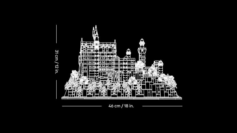 LEGO Architecture Neuschwanstein Castle - DIY Display Model Kit for Adults - incl. Towers, Courtyards & a Detailed Interior - History Gift for Fans - 21063 - 8