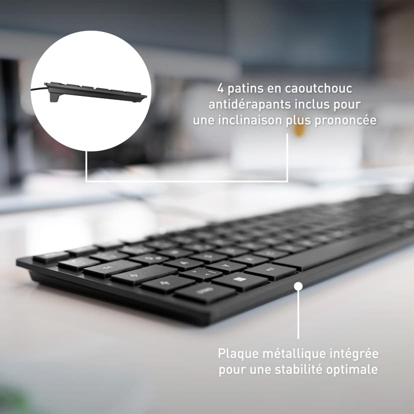 CHERRY KC 6000 Slim, Clavier au Design Ultra-Plat, Disposition Allemande (QWERTZ), Filaire (Port USB-A), Touches silencieuses, Marquage Durable, Noir - 5