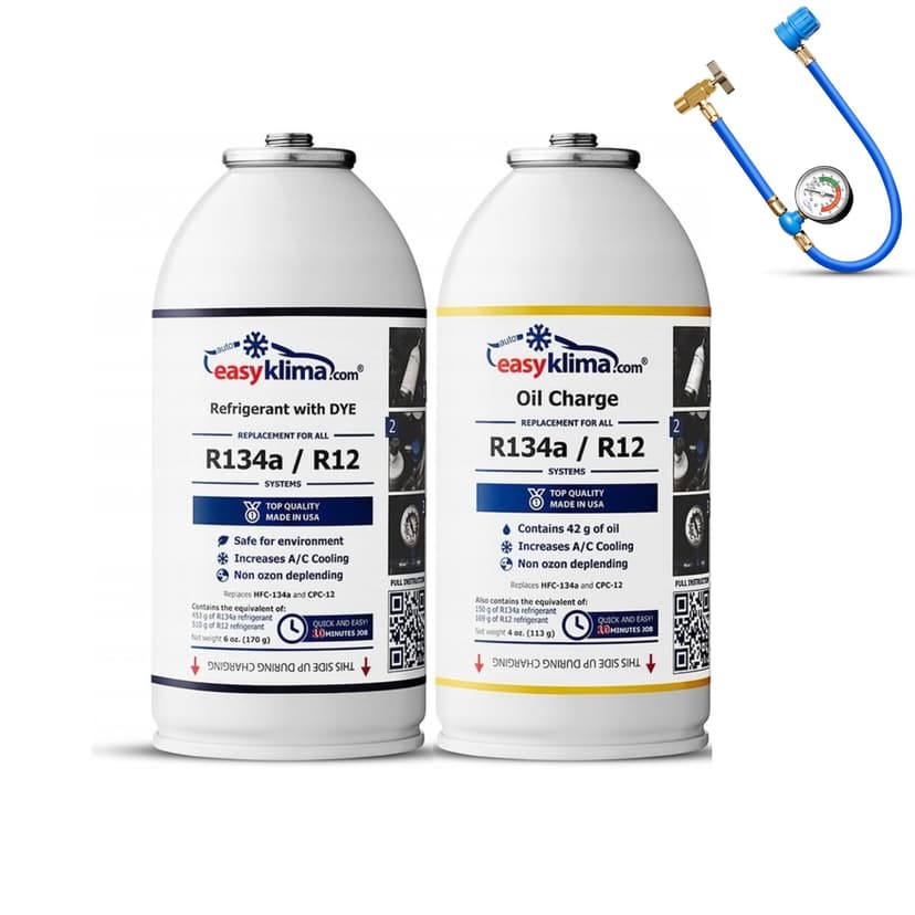 EasyKlima R134a / R12 Premium Set - Réfrigérant + 3 en 1 … - 1