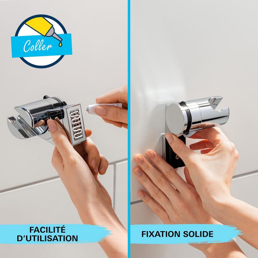 GROHE Vitalio Start 110, Ensemble de Douche avec Douchette Ronde 1 jet, Support de Douche Mural Universel, Flexible 1,75m, Economie d'Eau, A coller avec GROHE QuickGlue ou à visser, Chromé, 27944001 - 6