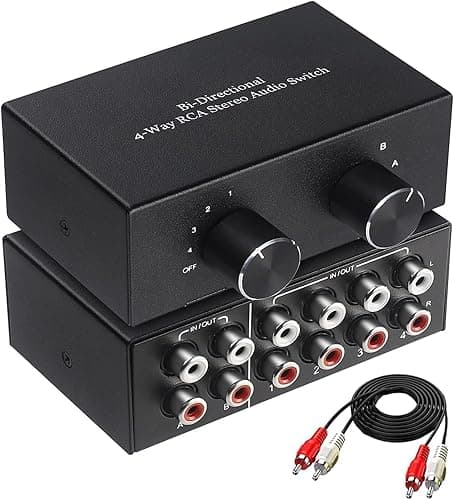 UNSTINCER Commutateur Audio RCA L/R Jack 2(4)-entrée-4(2)…